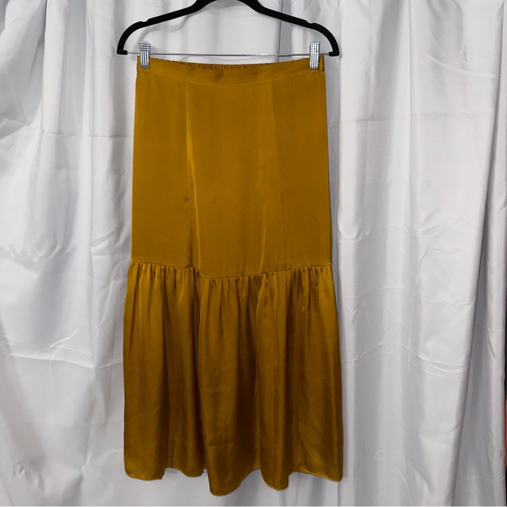 Topshop Mustard A-Line Skirt #198